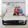 EKEPE Materasso Gonfiabile Matrimoniale con Schienale, 202x152x45cm Letto Gonfiabile con Pompa, Materasso ad aria，Materasso gonfiabile per campeggio e letto per ospiti - Grigio  Amazon.it - immagine 7